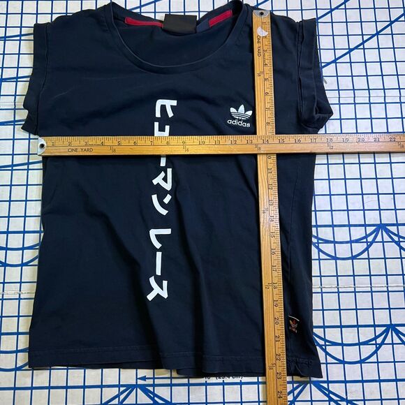 Adidas x Pharrell Williams Human Race T-Shirt Japanese Text Black Trefoil Sz M - Picture 7 of 7